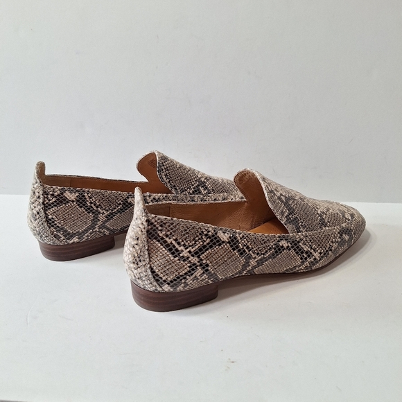 Corso Como Black Cream Unique Preppy Snake Print Mobwife Leather Loafer Sz. 7.5 - Picture 4 of 11